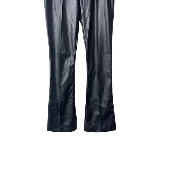 Princess Polly Black Faux Leather Flare Pants Size 0 High Waisted Grunge Goth - Picture 4 of 9
